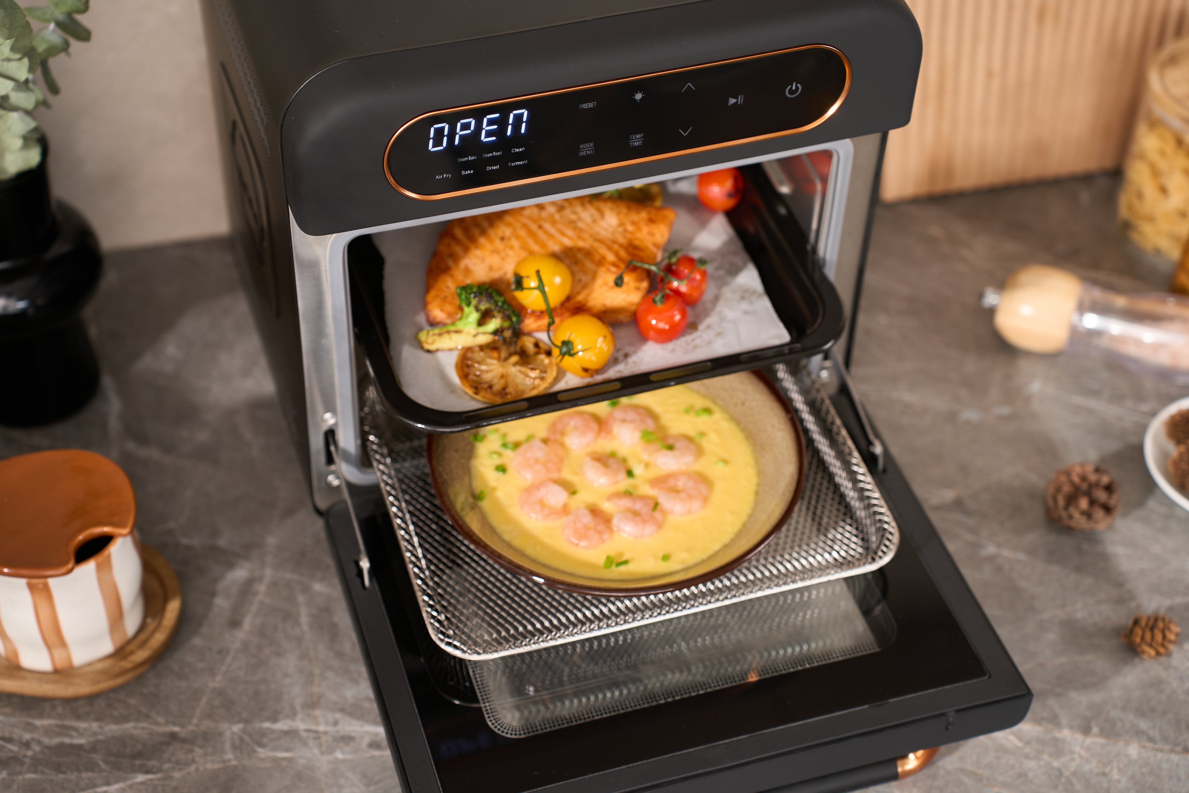 OUNIN Steam Air Fry Oven (12L) Steam & Crisp - 12L Capacity - 8-in-1