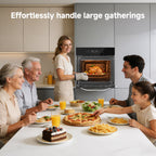 Ounin 24" Built-In Electric Single Wall Oven, 2.7 Cu. ft. Stainless Steel Convection Oven with Air Fry & Rotisserie, 8 Functions