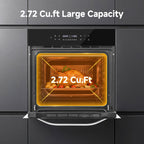 Ounin 24" Built-In Electric Single Wall Oven, 2.7 Cu. ft. Stainless Steel Convection Oven with Air Fry & Rotisserie, 8 Functions