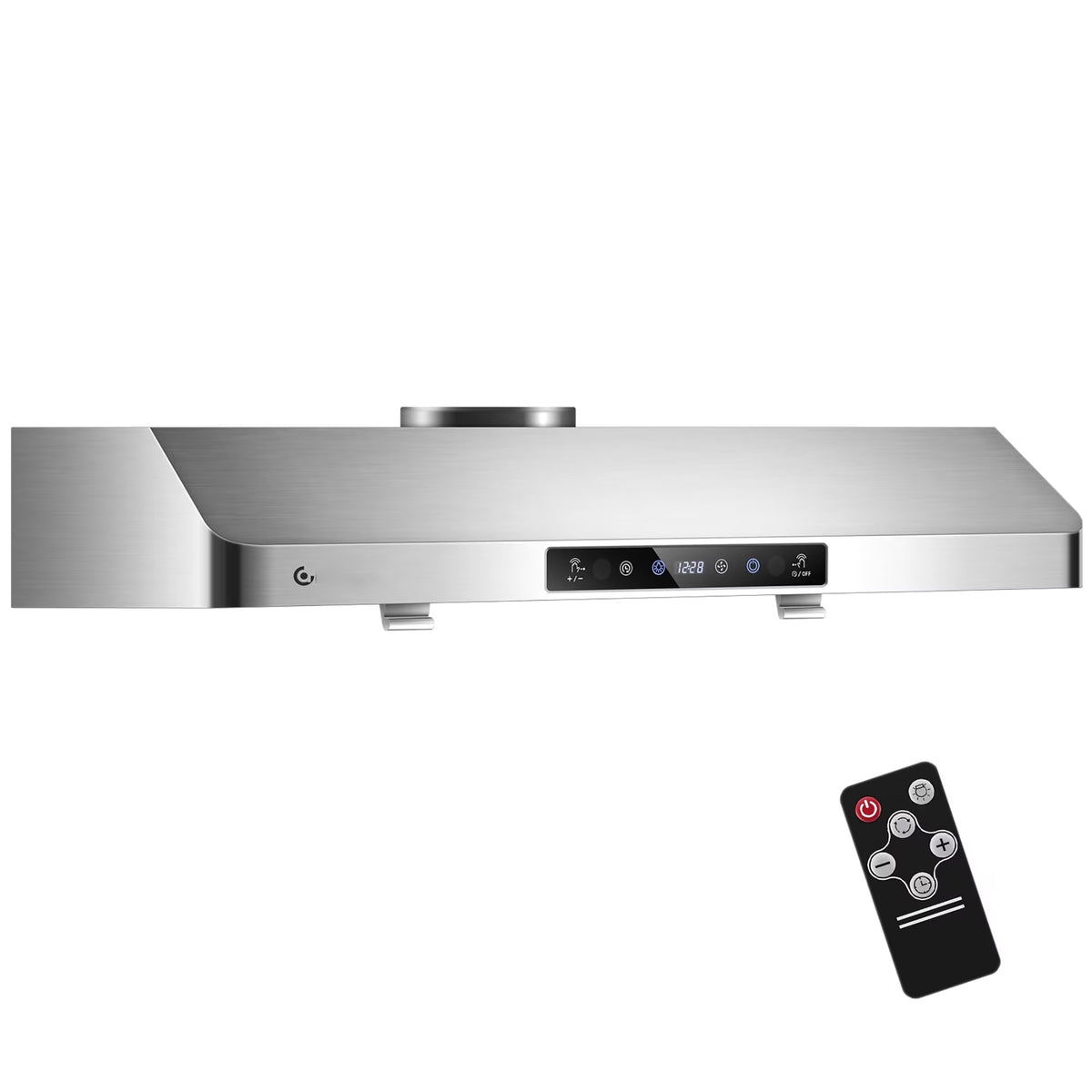 30 inch Under Cabinet Range Hood Stainless Steel 700 CFM Ducted Vent with Push Button Control 3 Speed LED Light