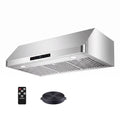 Under Cabinet Range Hood 36 inch,Stainless Steel Kitchen Stove Vent Hood 750CFM 3-Speed Ducted/Ductless Range Hood with Touch/Gesture/Remote Control, Silver