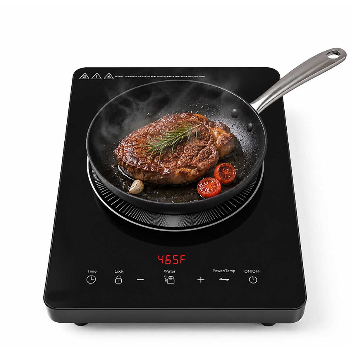 Ounin 1800W Portable Induction Cooktop, Single Burner Countertop Cooker with 18 Power & Temp Levels, 10-Hour Timer, Child Safety Lock & Glass Plate Ceramic Stovetop
