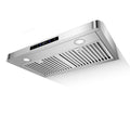Ounin 30" Under Cabinet Range Hood 1050 CFM Dual Fan Stainless Steel Kitchen Vent with Touch Remote Gesture Control Timer LED Lights Dishwasher Safe Filters