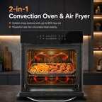 Ounin 24" Built-In Electric Single Wall Oven, 2.7 Cu. ft. Stainless Steel Convection Oven with Air Fry & Rotisserie, 8 Functions