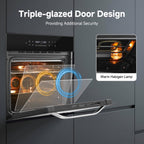 Ounin 24" Built-In Electric Single Wall Oven, 2.7 Cu. ft. Stainless Steel Convection Oven with Air Fry & Rotisserie, 8 Functions