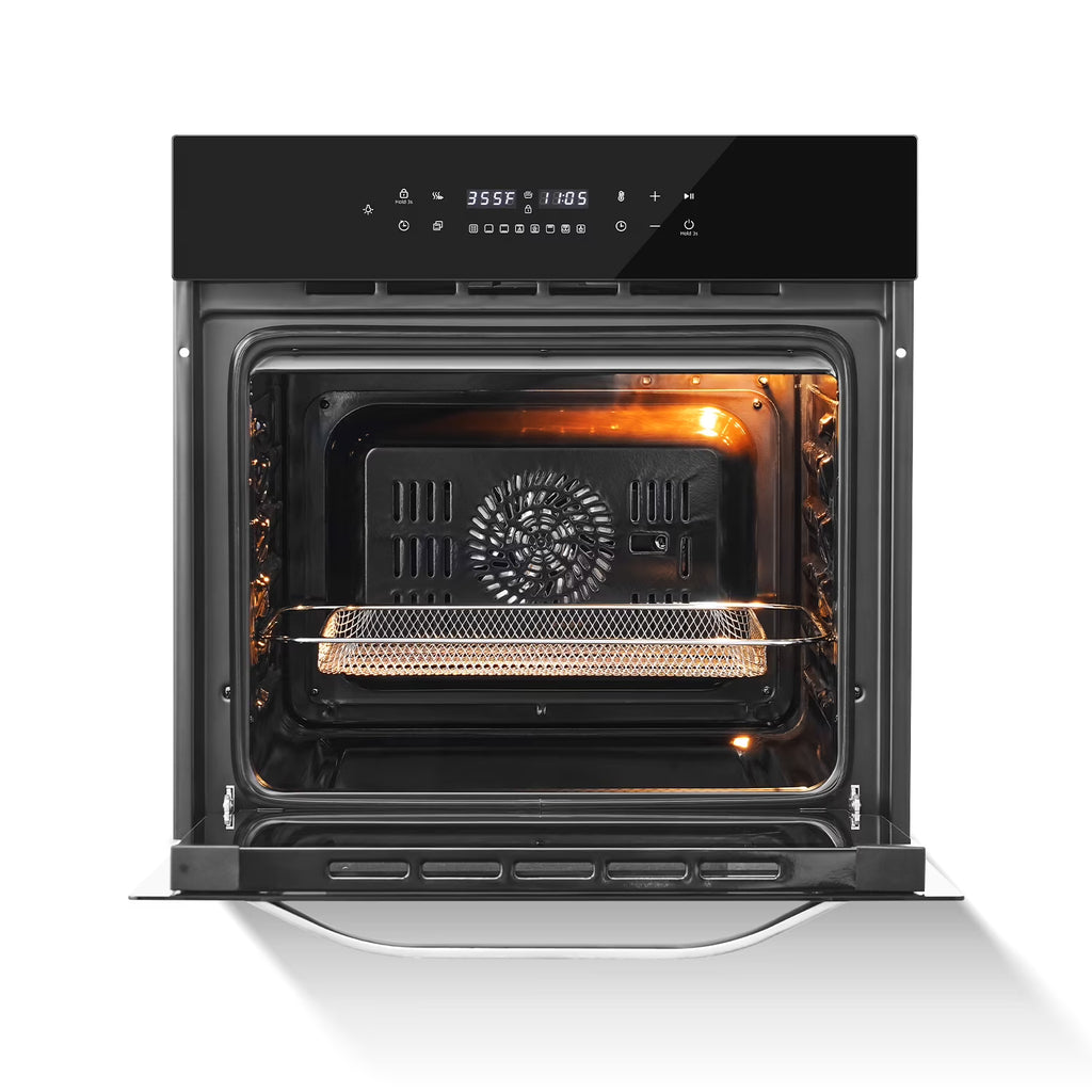 Ounin 24" Built-In Electric Single Wall Oven, 2.7 Cu. ft. Stainless Steel Convection Oven with Air Fry & Rotisserie, 8 Functions